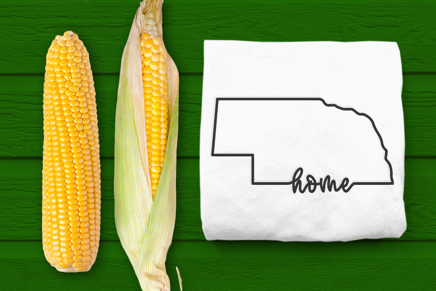 Nebraska Home State Outline Embroidery
