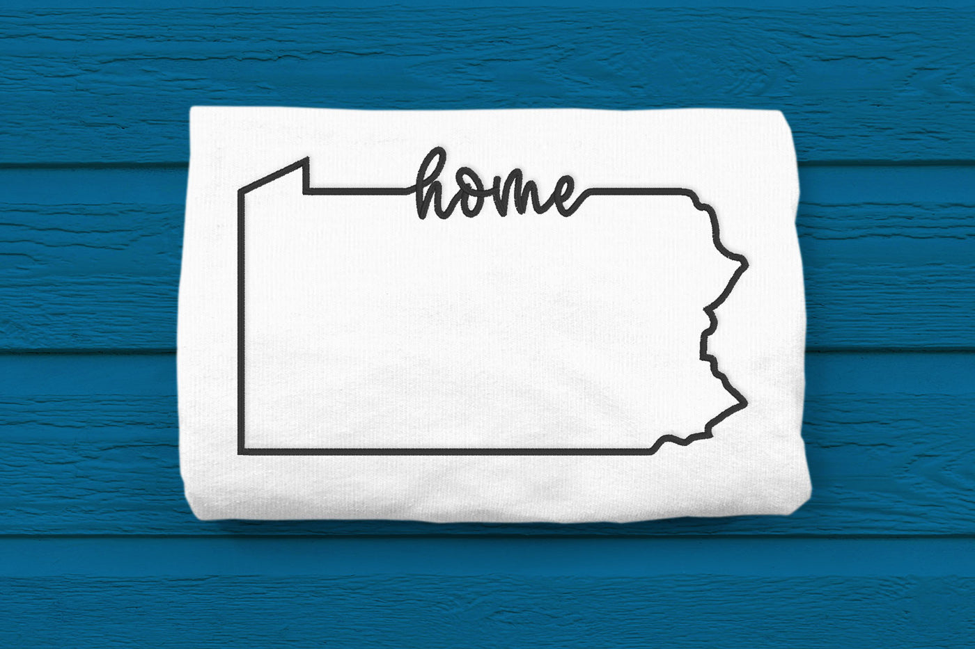 Pennsylvania Home State Outline Embroidery