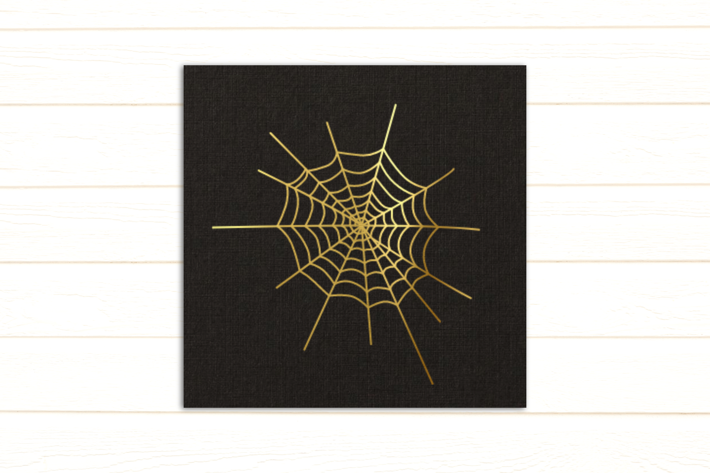 spiderweb single line sketch design in gold foil