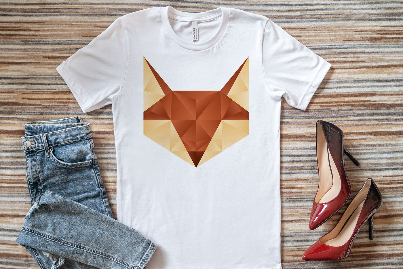 Geometric fox face sublimation png