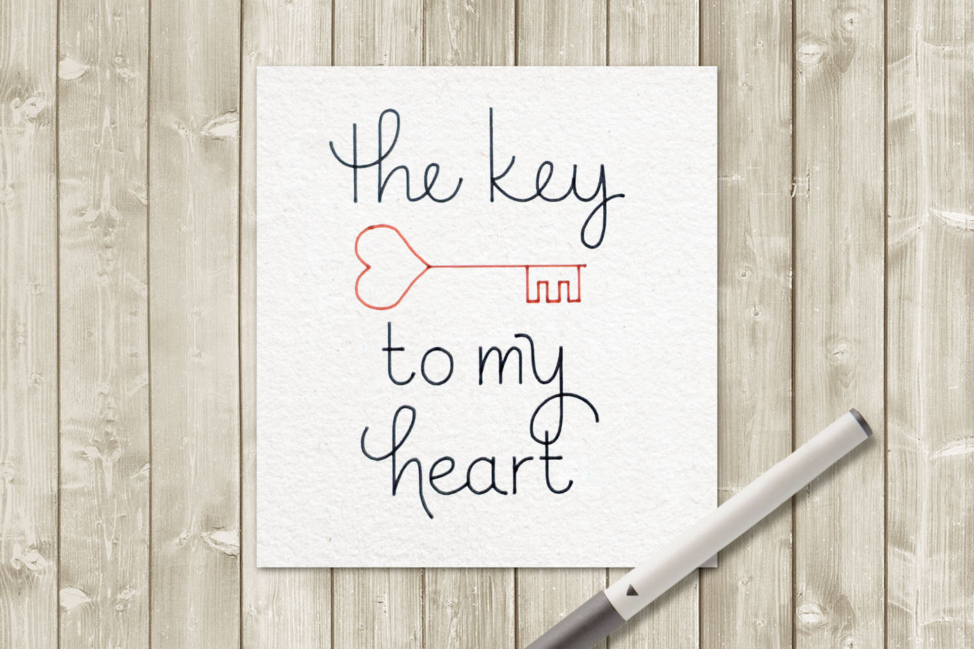 The key to my heart single line sketch svg file