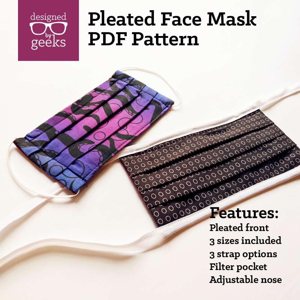 Pleated Face Mask Sewing Pattern PDF – Designed by Geeks