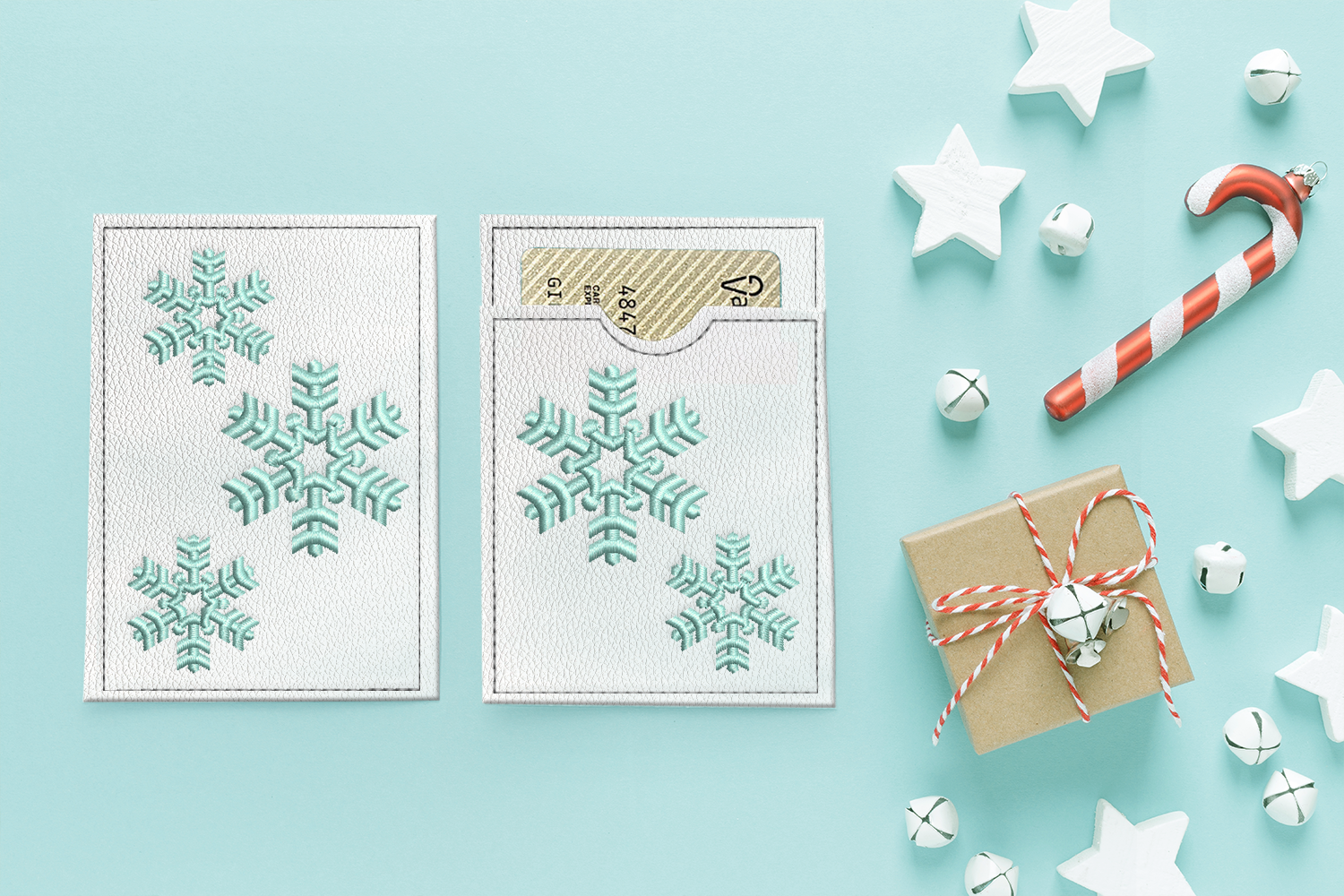 ITH Snowflake Gift Card Holder Applique Embroidery Design