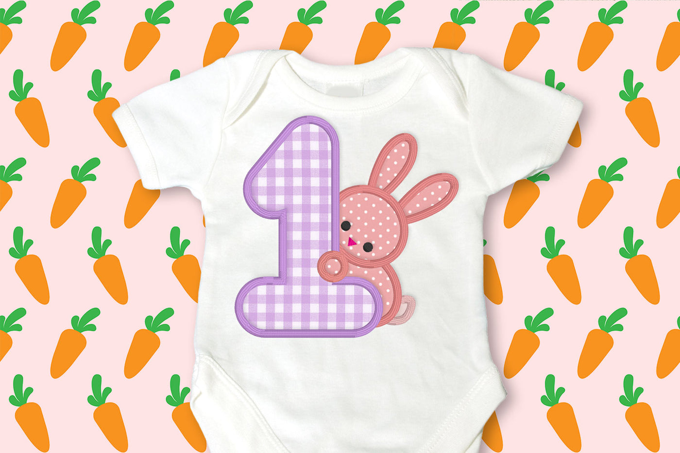 First Easter 1 with Bunny Applique Embroidery
