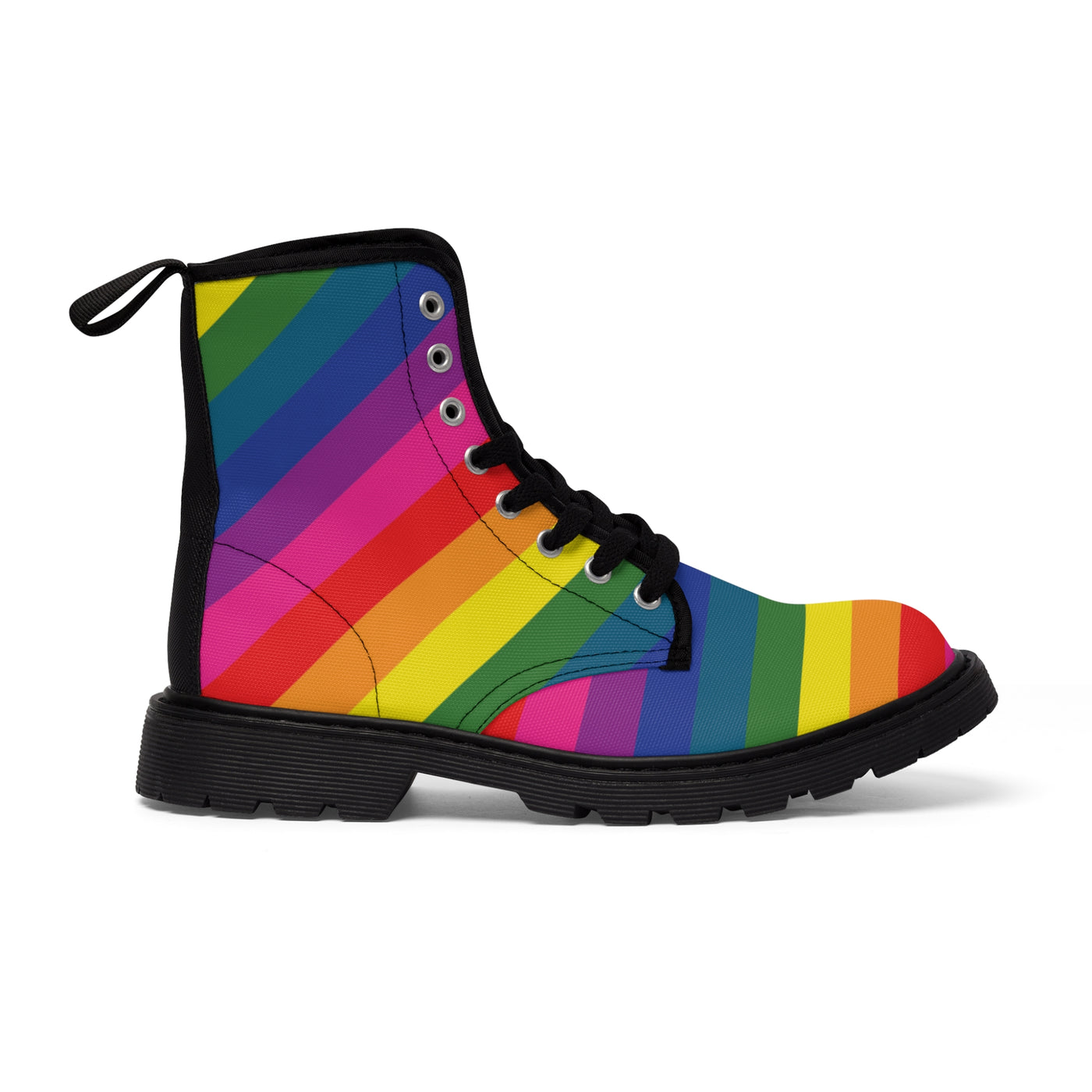 Rainbow Stripe Combat Boots