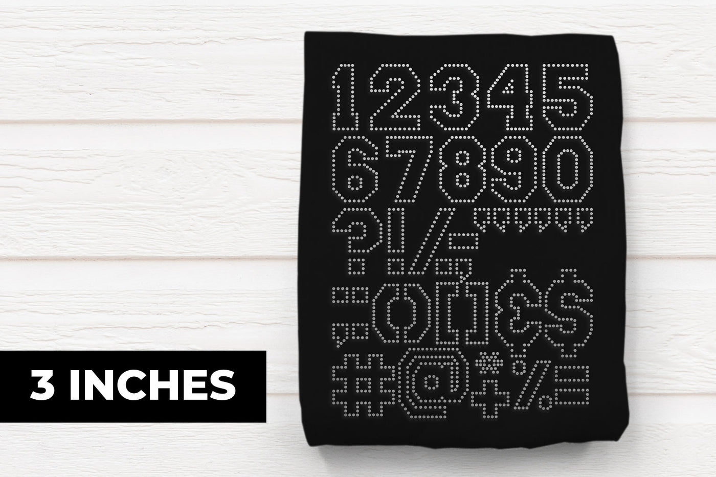 3 Inch Varsity Numbers and Punctuation SVG Rhinestone Template