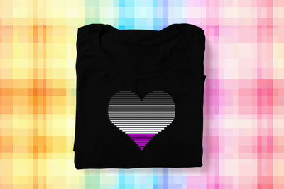 4 Color Striped Heart Embroidery