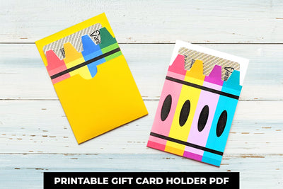 4 Crayons Printable Gift Card Holder PDF