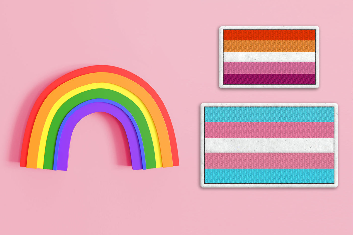 5 Color Striped Pride Flag ITH Feltie Applique Embroidery