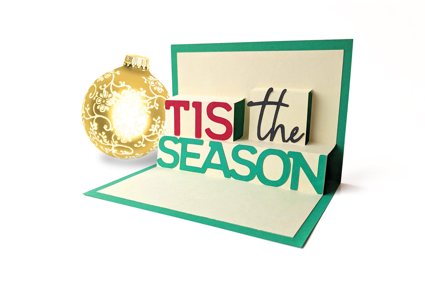 Tis the Season Christmas Pop Up Card SVG File