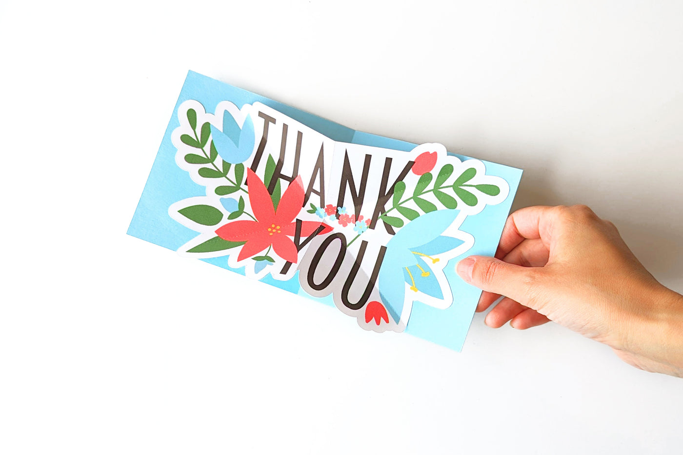 Floral Thank You Pop Up Card Print and Cut SVG File