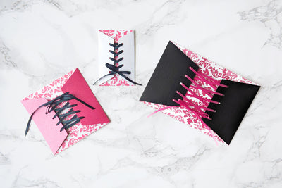 Lace Up Corset Style Gift Card Holder or Envelope SVG File