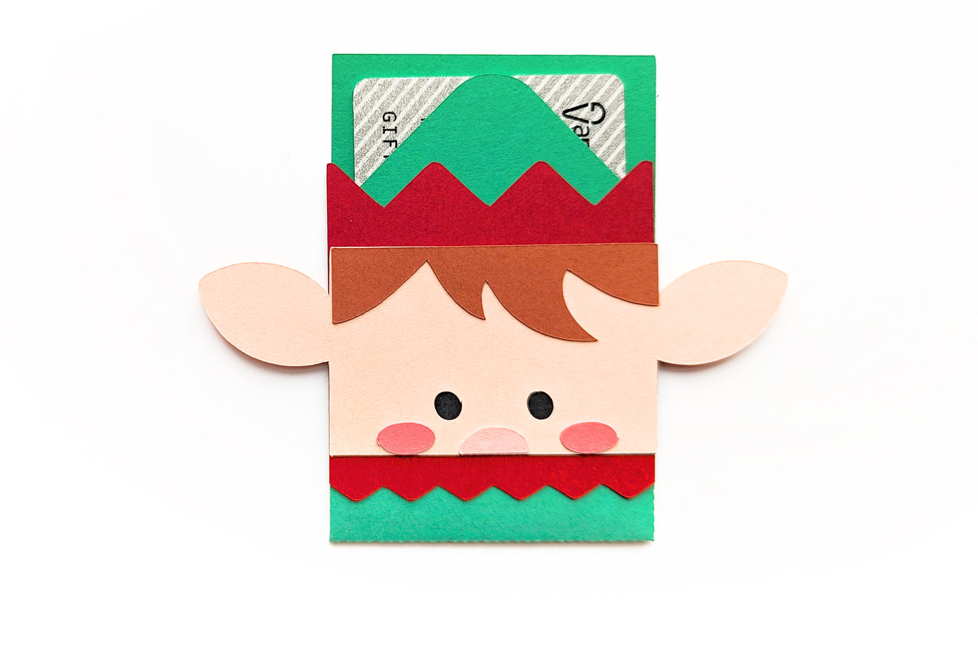 Elf Face Gift Card Holder SVG