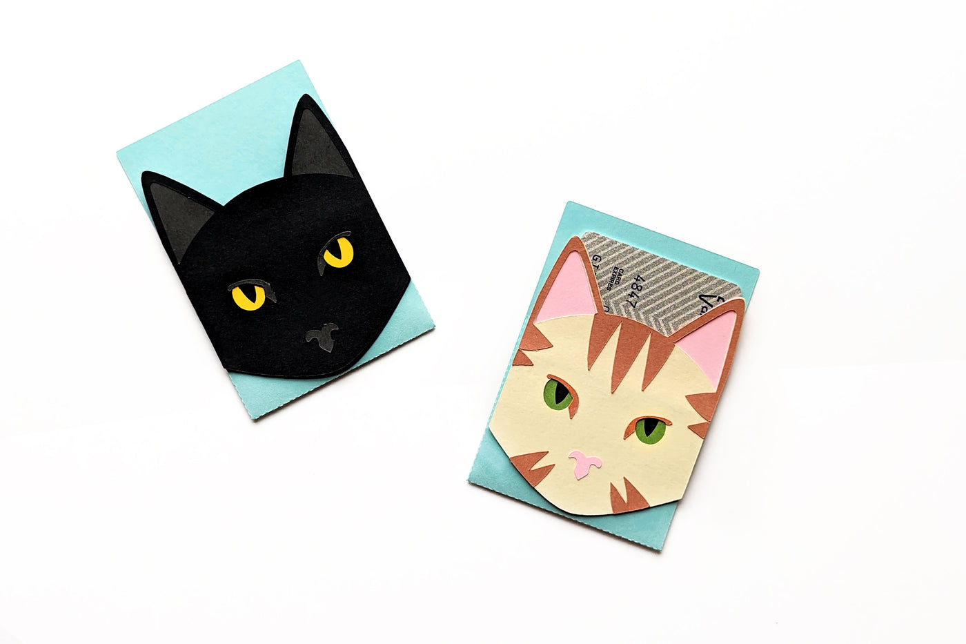 Realistic Cat Face Gift Card Holder SVG