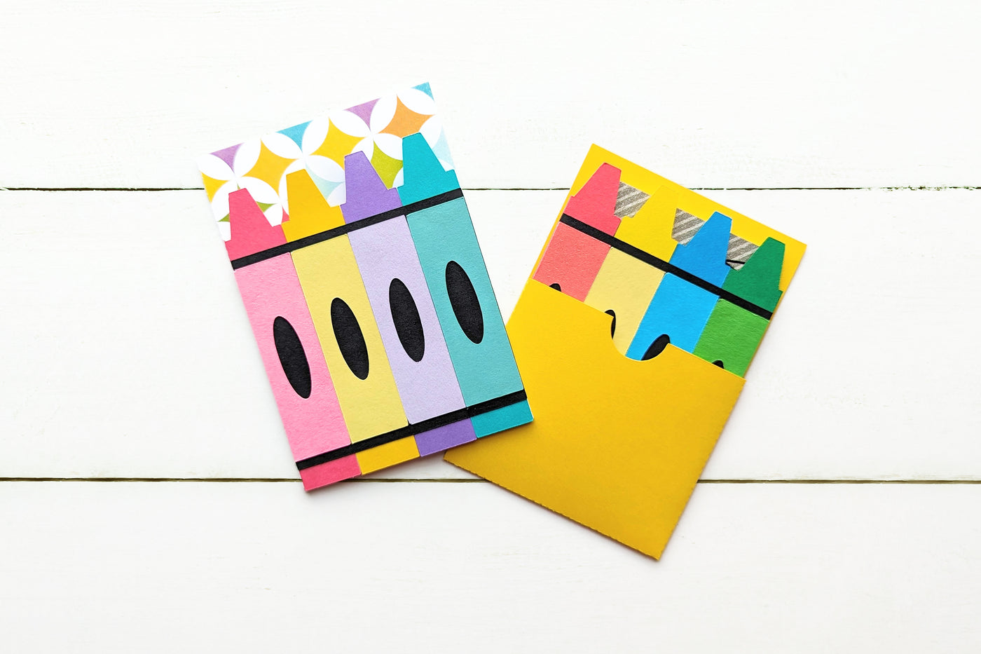 4 Crayons Gift Card Holder SVG File