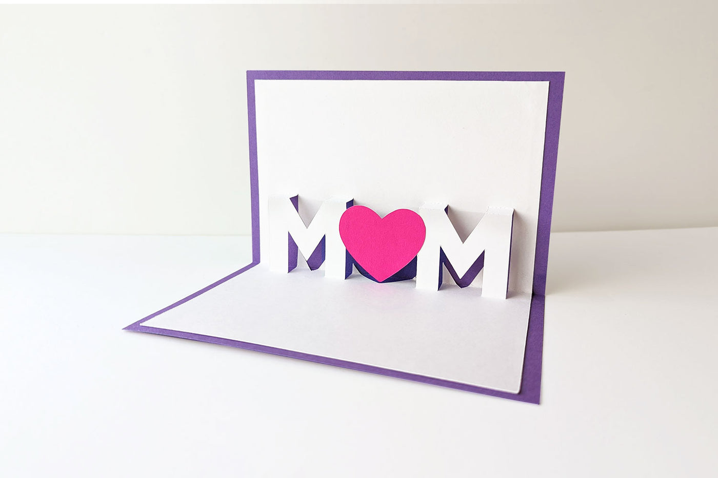 Mom with Heart Kirigami Word Pop Up Card SVG
