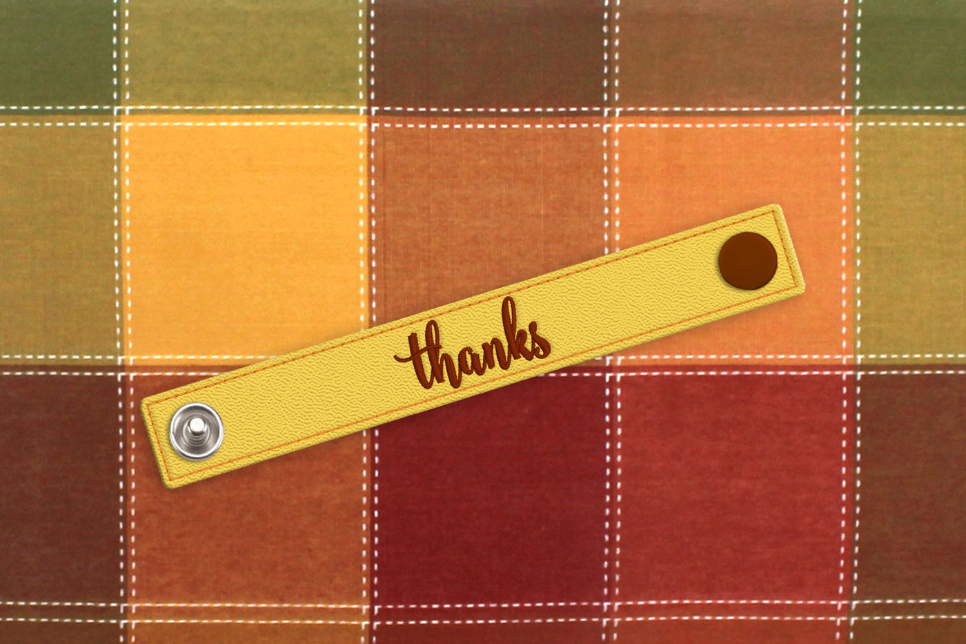 Thanksgiving Thanks Napkin Ring ITH Applique Embroidery File