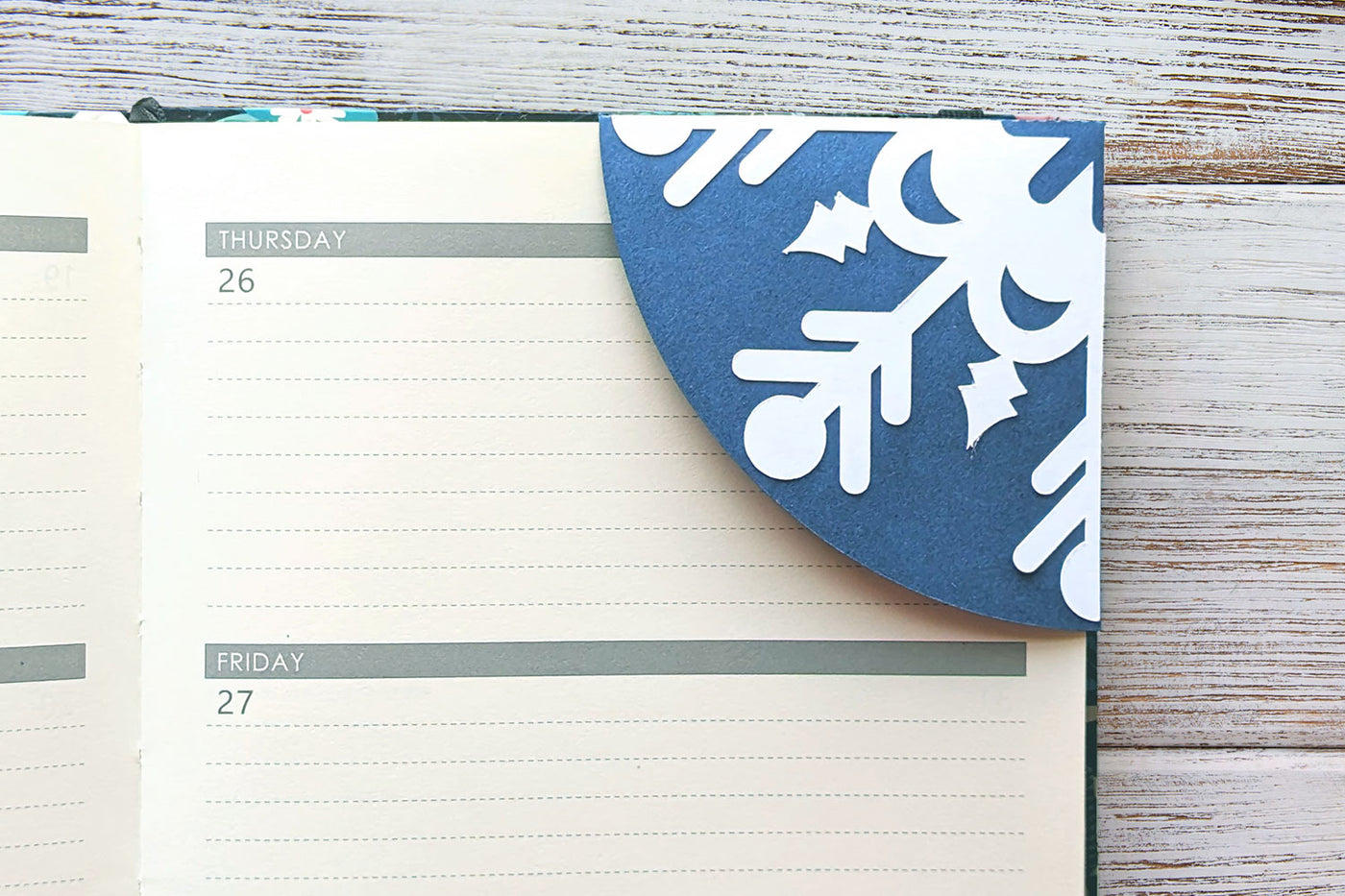 Snowflake Papercut Corner Bookmark SVG File