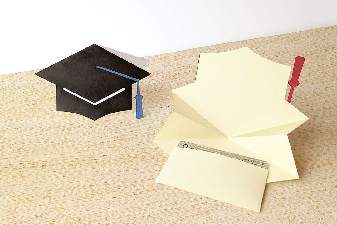 Grad Hat Pop Up Card with Optional Gift Card or Money Pocket SVG File – Designed by Geeks