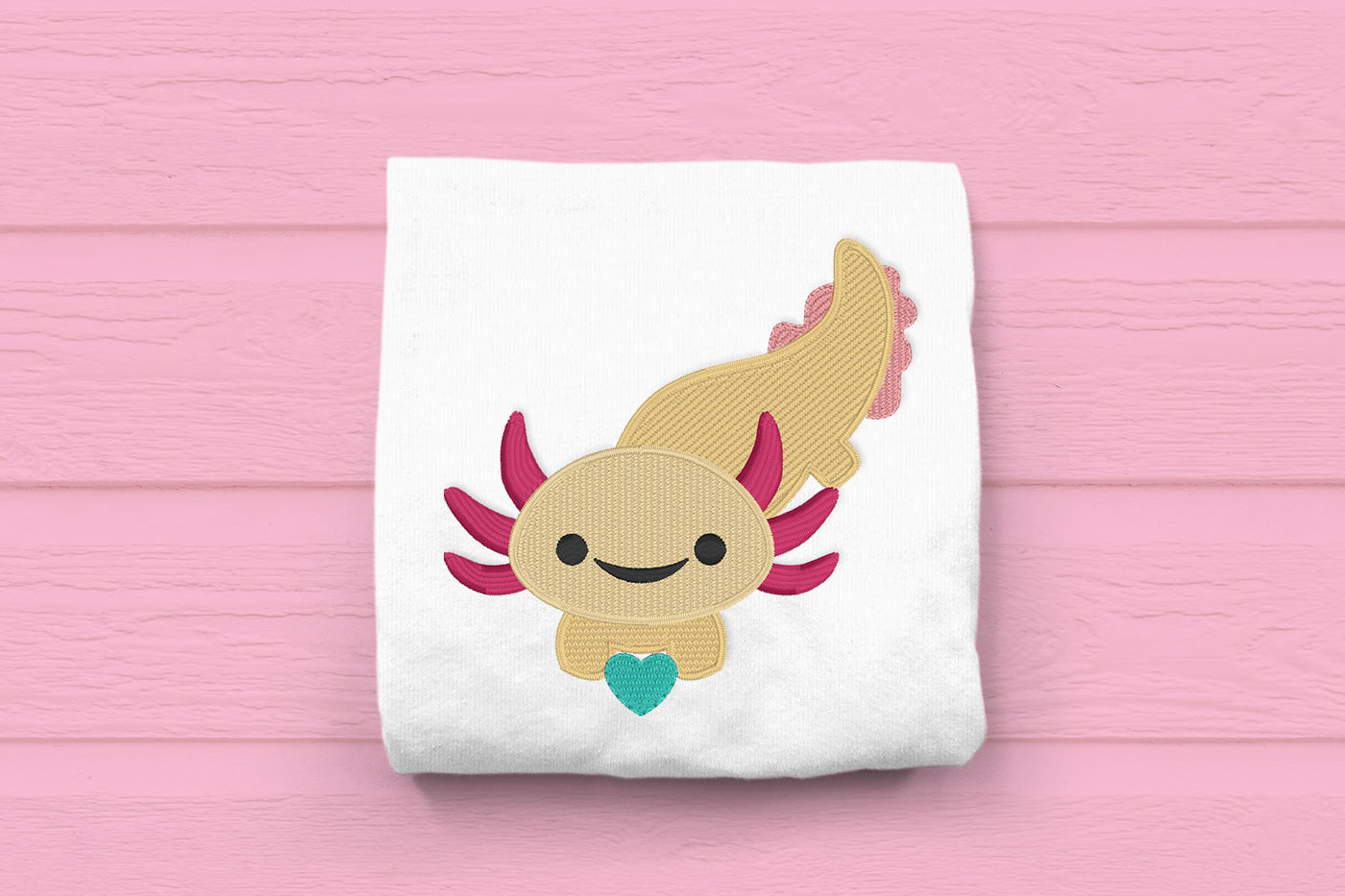 Axolotl with Heart Mini Embroidery File