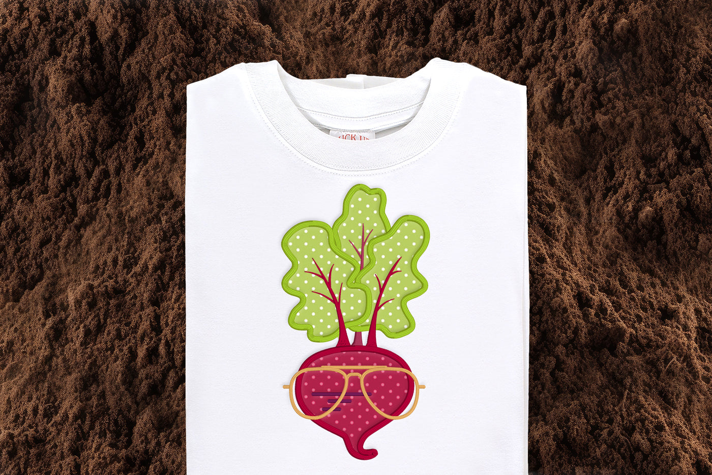 Beet Wearing Dork Glasses Applique Embroidery File