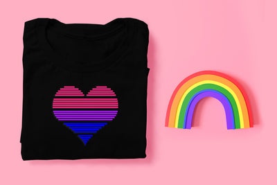 5 Color Striped Heart Embroidery