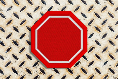 Stop Sign Octagon Patch ITH Applique Embroidery
