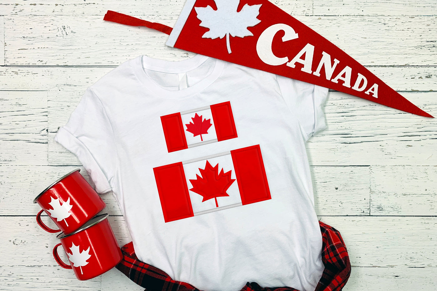 Canadian Flag Applique Embroidery File