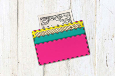 Tri-Pocket Card Holder Wallet ITH Applique Embroidery Design