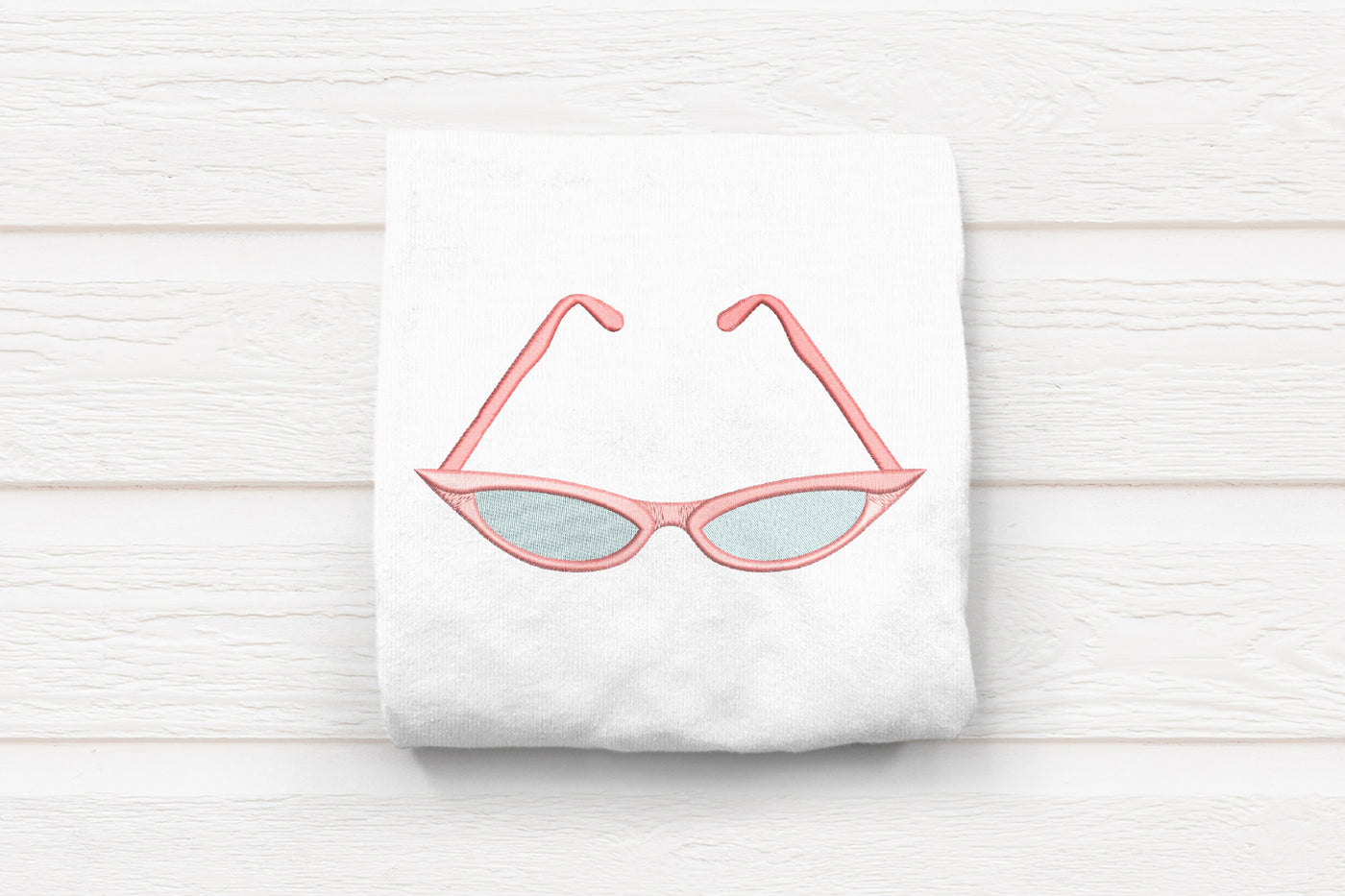Vintage Cat Eye Glasses Embroidery