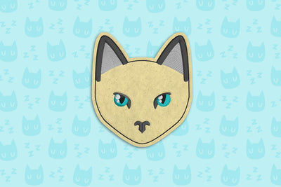 Realistic Cat Face ITH Feltie Applique Embroidery File