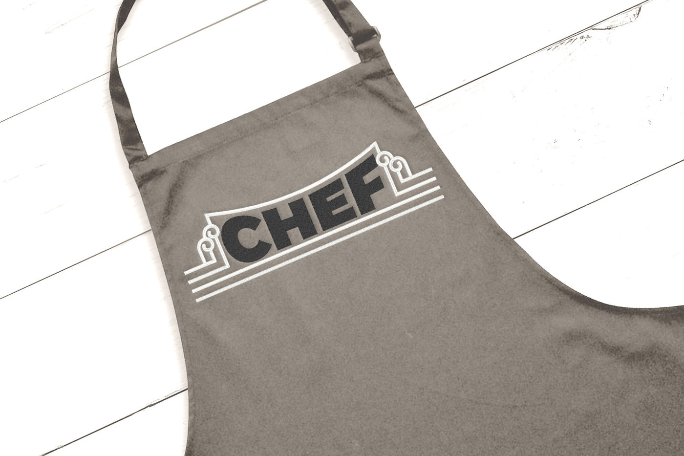Chef with Art Deco Border Embroidery File