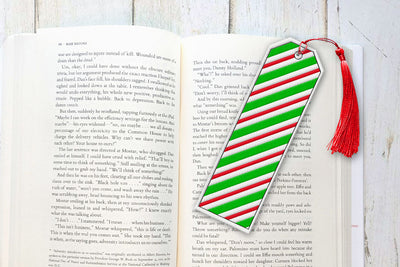 Dual Stripe Christmas Bookmark ITH Applique Embroidery File