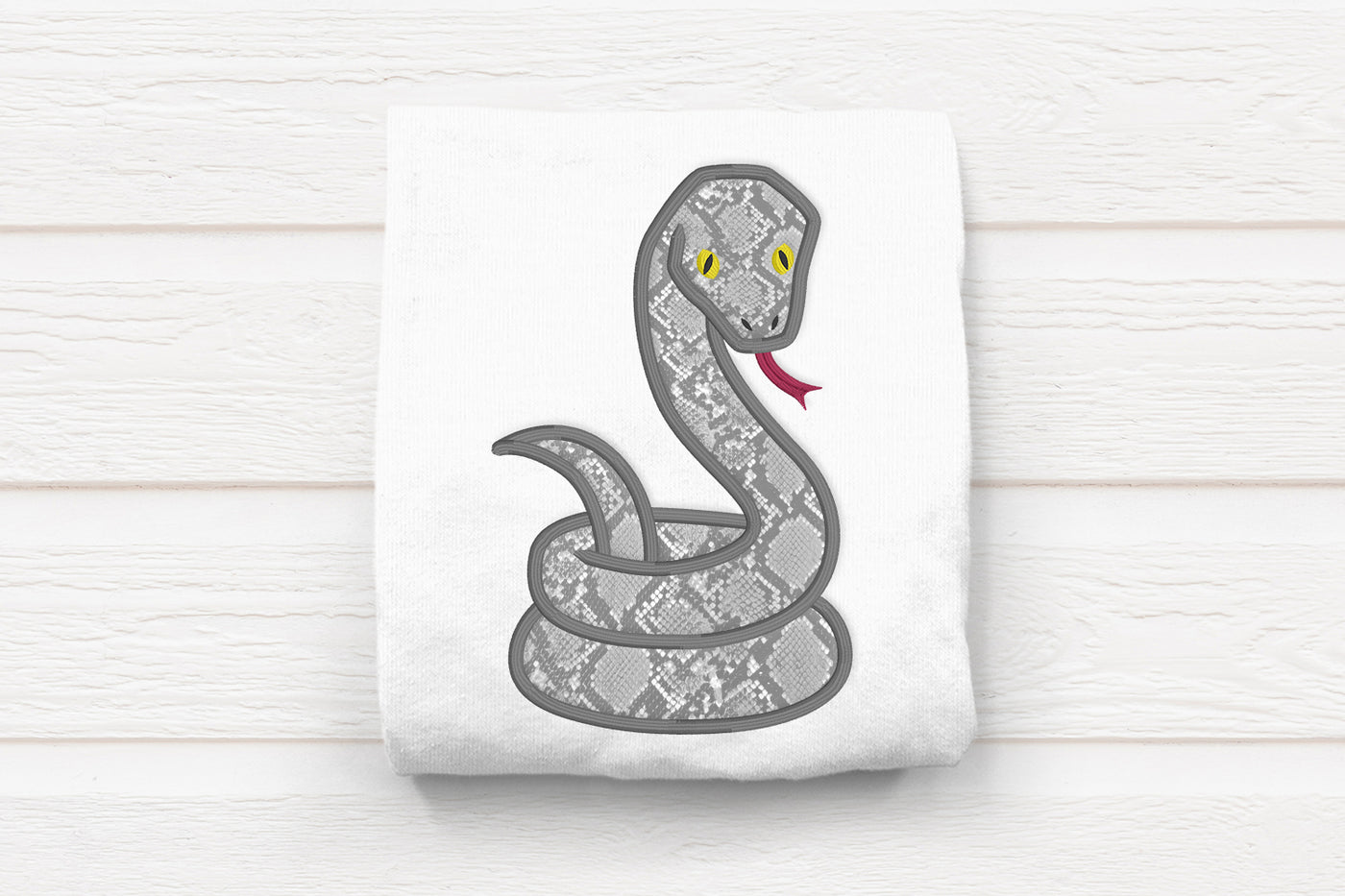 Coiled Snake Applique Embroidery