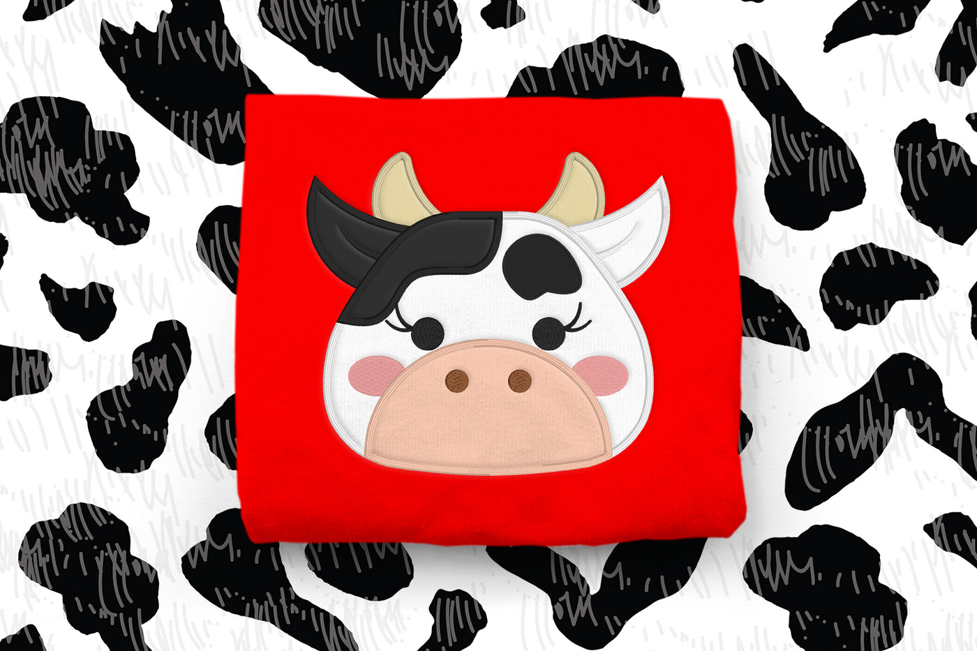 Cow Face Applique Embroidery