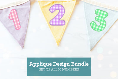 Cute Round Numbers Applique Embroidery File Bundle