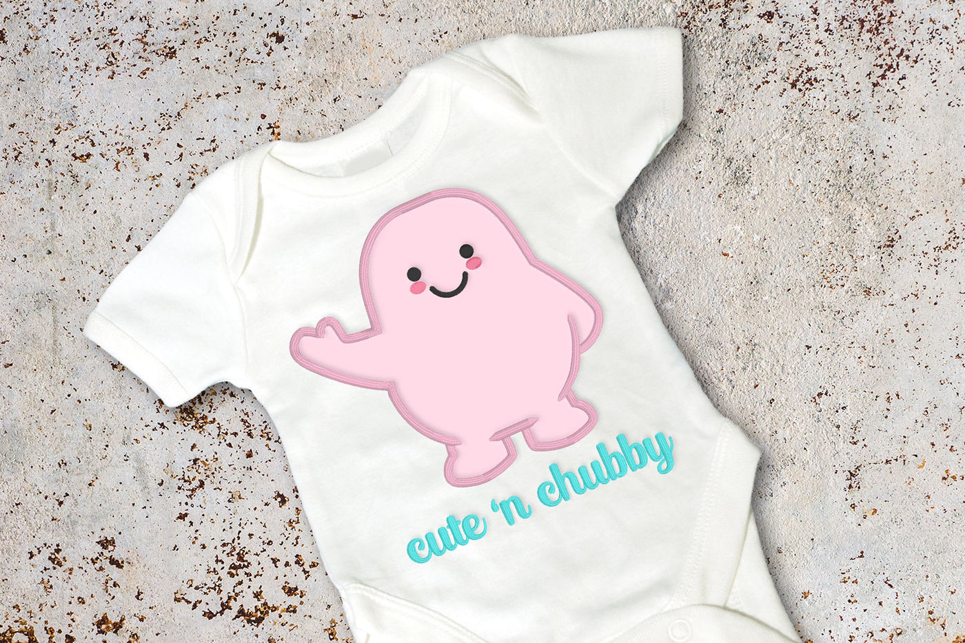 Cute n Chubby Creature Applique and Embroidery Design