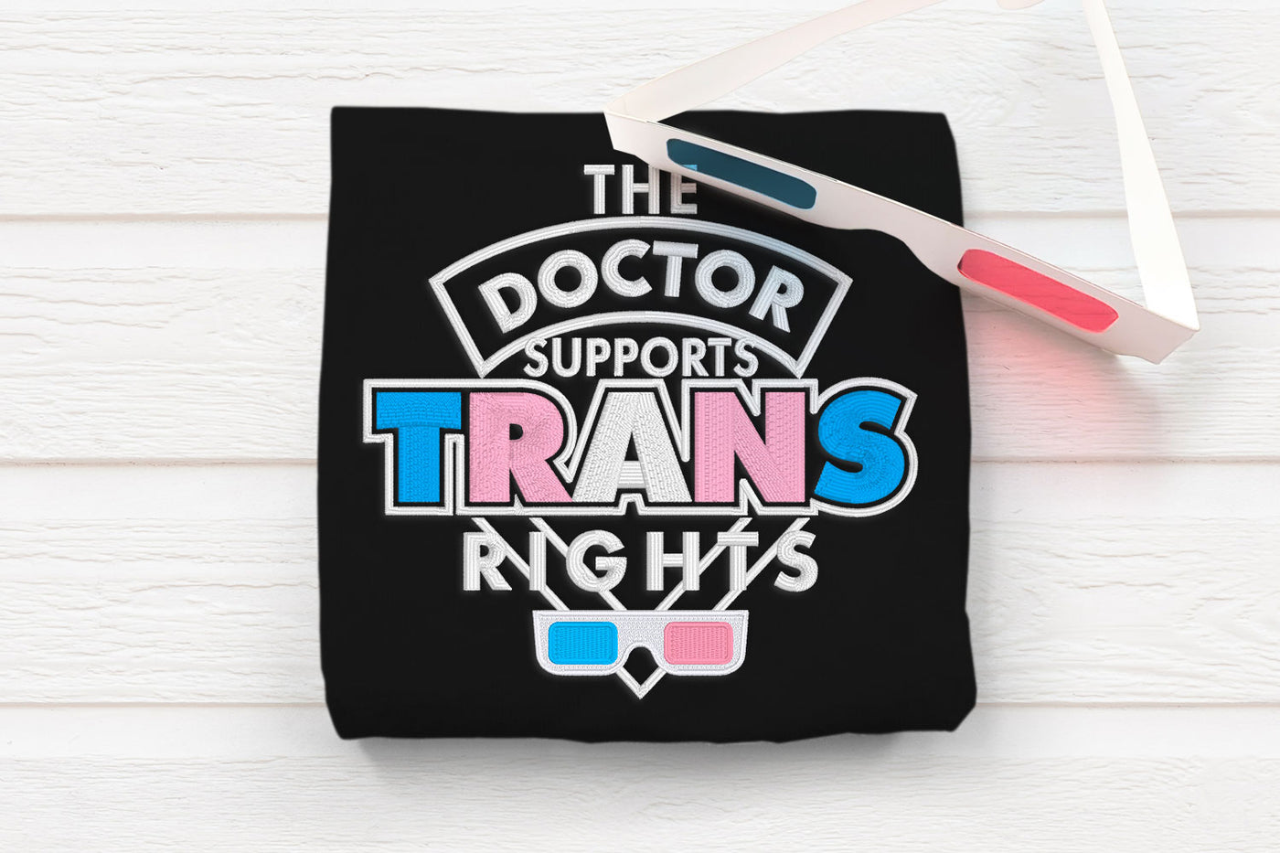 The Doctor Supports Trans Rights Embroidery File