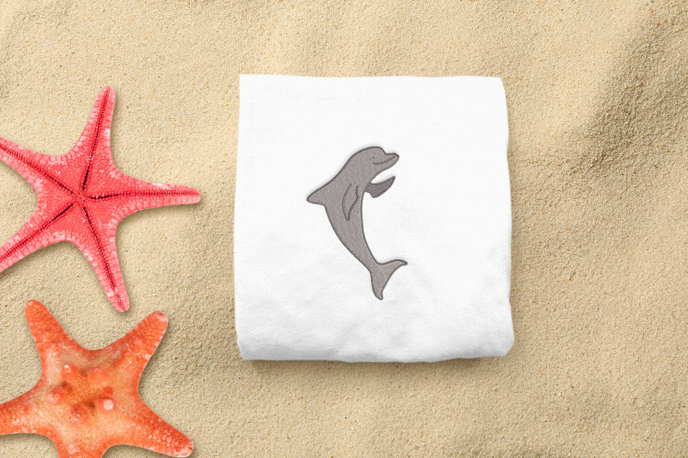 Waving Dolphin Mini Embroidery File