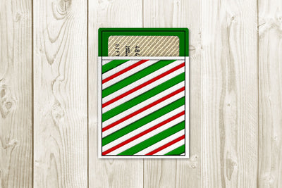 Dual Stripe Christmas Gift Card Holder ITH Applique Embroidery File