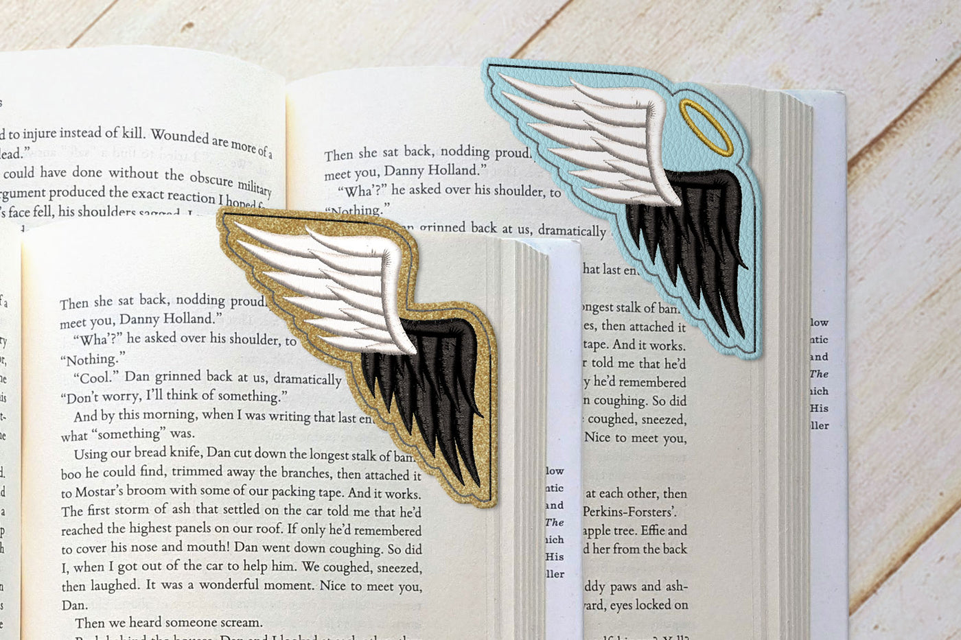 Dual Wings Corner Bookmark ITH Applique Embroidery File
