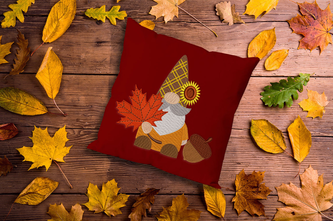 Fall Gnome Embroidery File