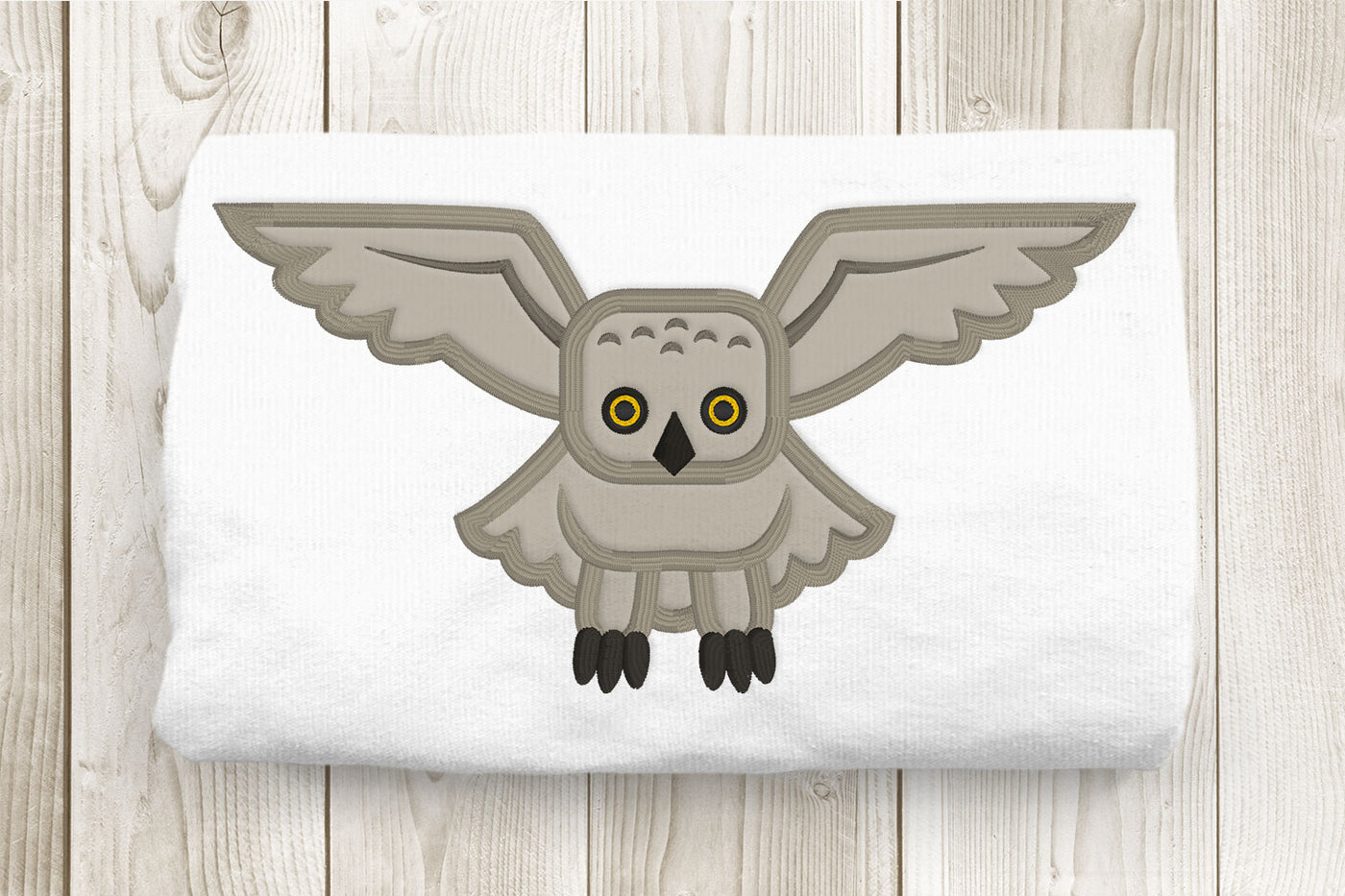 Flying Owl Applique Embroidery File
