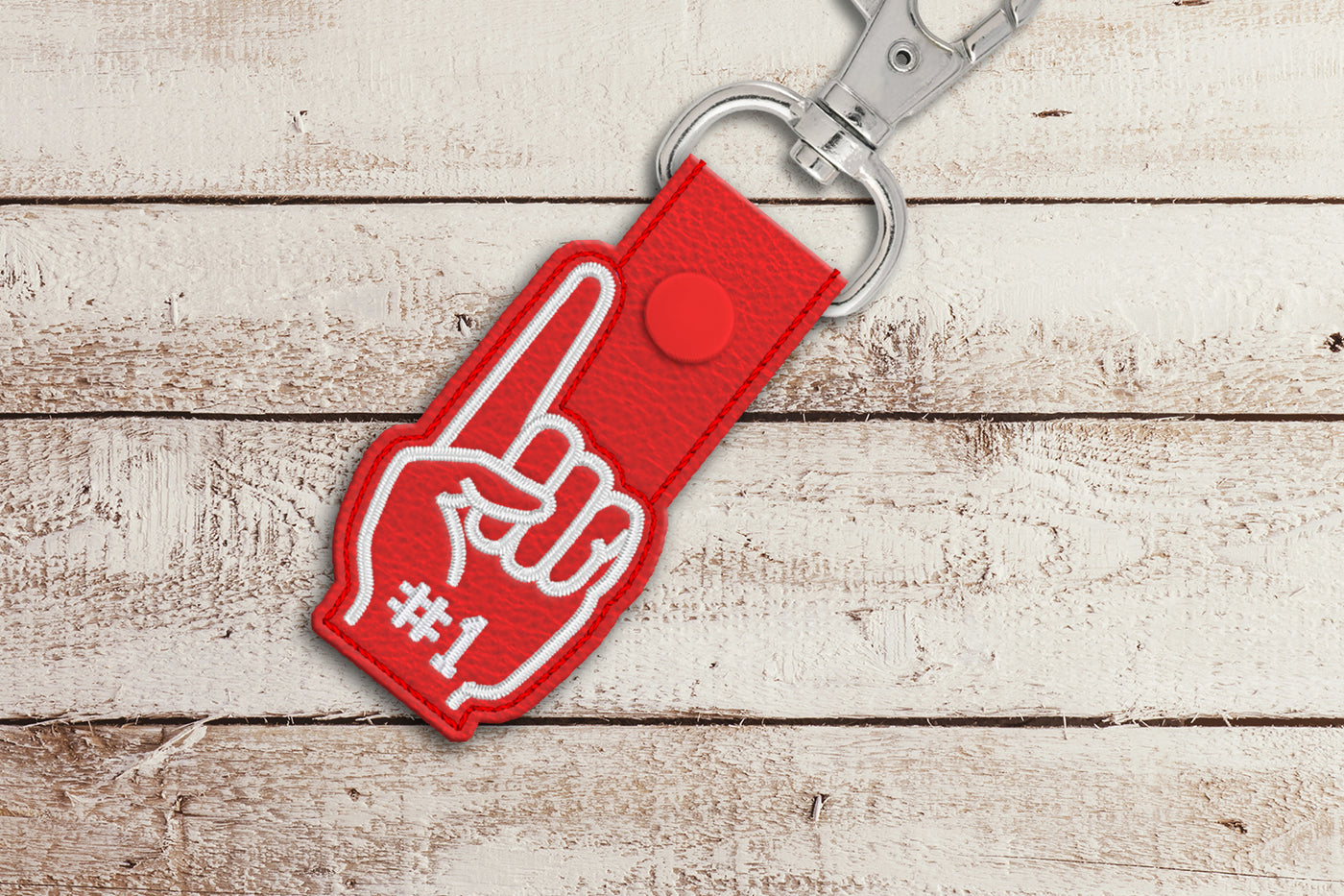 Foam Finger #1  ITH Key Fob Applique Embroidery File