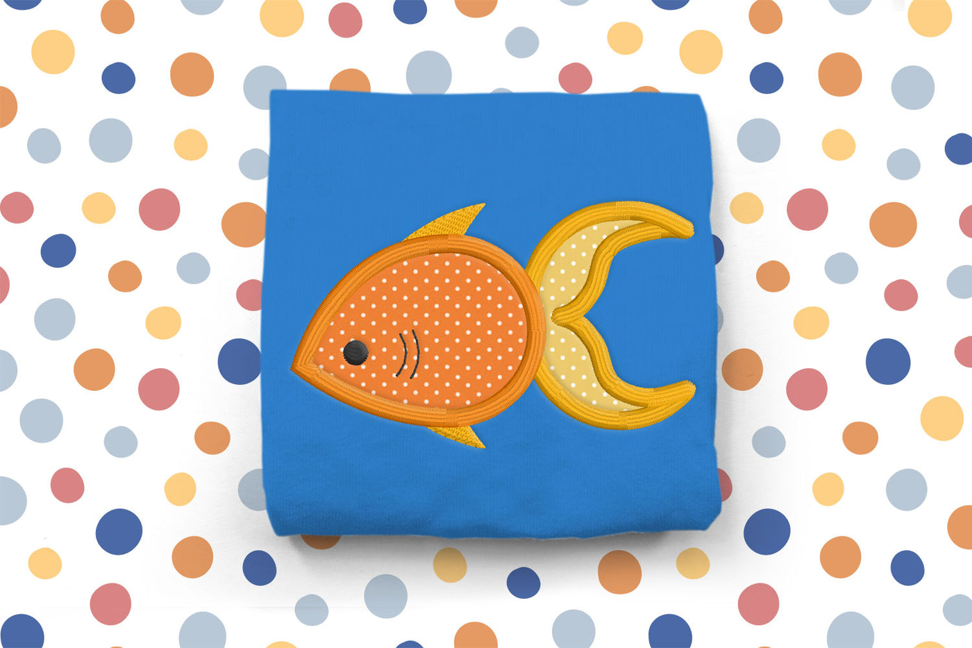 Pet Goldfish Applique Embroidery File