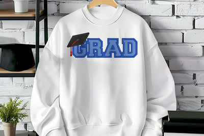Grad with Cap Applique Embroidery