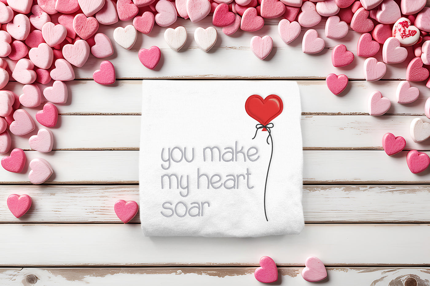 You Make my Heart Soar Balloon Applique Embroidery File