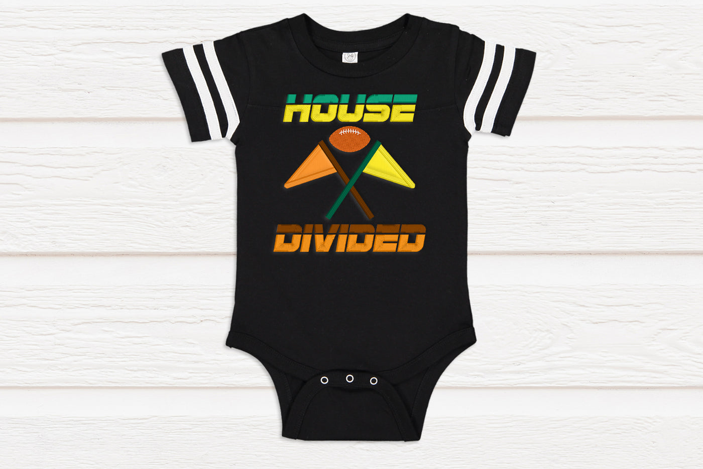 Football House Divided Applique Embroidery