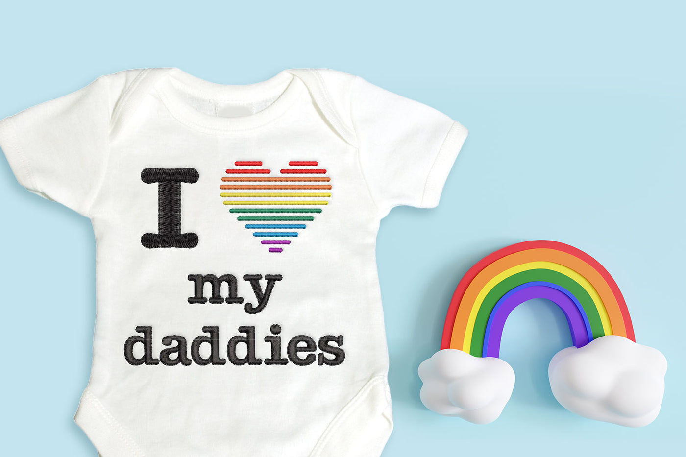I Heart My Daddies LGBT Embroidery
