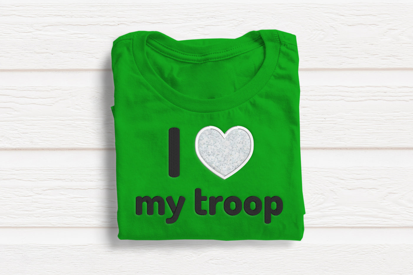 I Heart My Troop Applique Embroidery